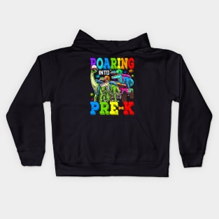 Roaring Into Pre-K Monster Truck Dinosaur T Rex Kids Hoodie